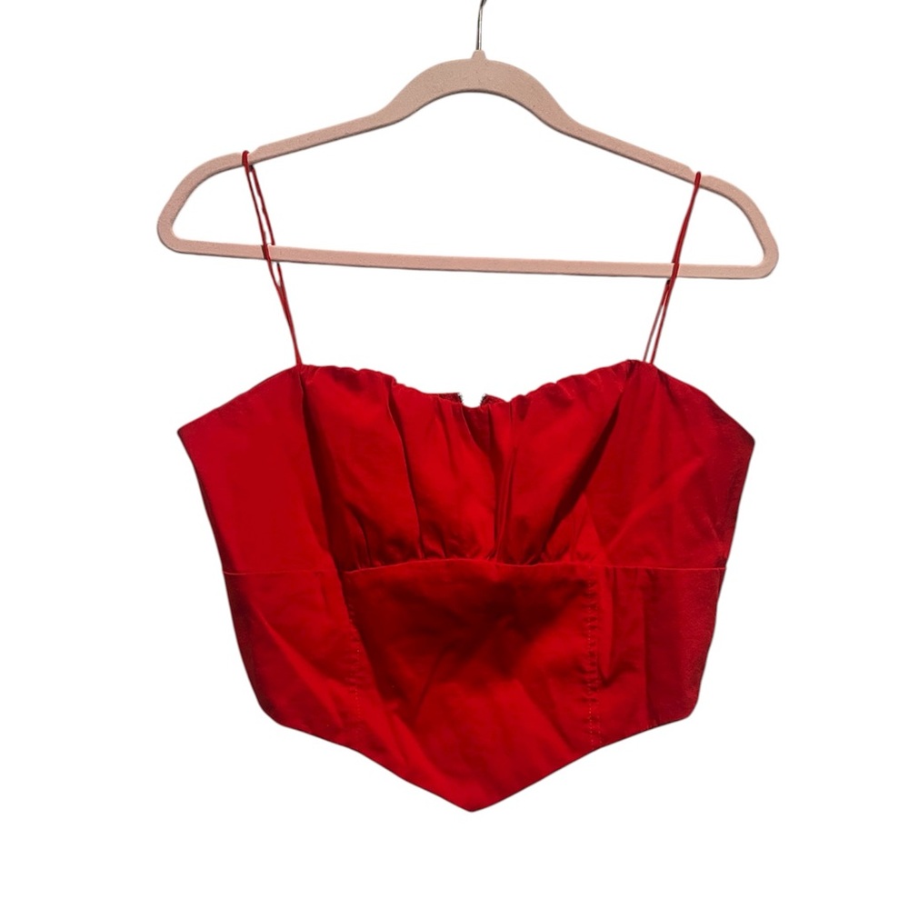 SHEIN Vibrant Red Spaghetti Strap Crop Top